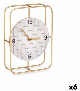 Table clock Squared Black Metal MDF Wood 18,5 x 25,5 x 6 cm (6 Units)