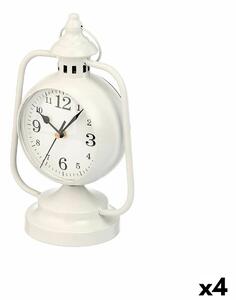 Table clock Lamp White Metal 17 x 25 x 11,3 cm (4 Units)