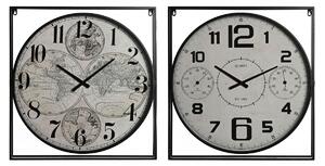 Wall Clock Home ESPRIT White Black Metal MDF Wood 62 x 6 x 65 cm (2 Units)