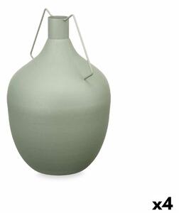 Vase Caraffe Green Steel 24 x 40 x 24 cm (4 Units)