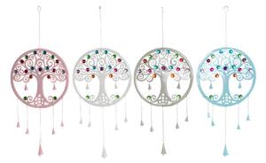 Hanging decoration DKD Home Decor Tree Blue White Grey Pink 33 x 3 x 81 cm (4 Units)