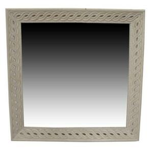 Wall mirror Home ESPRIT White Natural Mango wood Romantic 92 x 6 x 92 cm