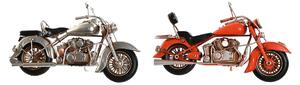 Decorative Figure Home ESPRIT Motorbike Grey Orange Vintage 27 x 11 x 15 cm (2 Units)