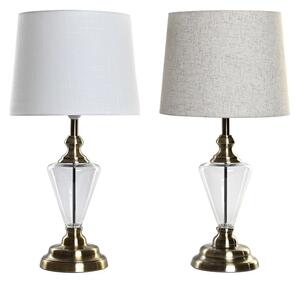 Desk lamp Home ESPRIT White Beige Metal Crystal 35 x 35 x 69 cm (2 Units)