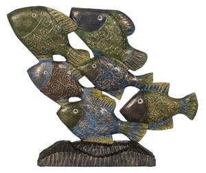 Decorative Figure Blue Brown Green Fish 60 x 11,5 x 52 cm