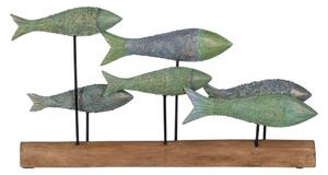 Decorative Figure Green Natural Fish 56 x 7 x 31 cm