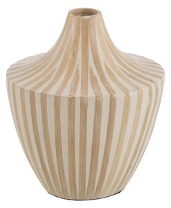 Vase White Beige Bamboo 27 x 27 x 31 cm