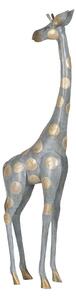 Decorative Figure Grey Golden Giraffe 27 x 12 x 100 cm