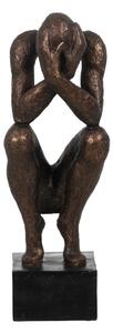 Decorative Figure Black Copper Men 16 x 19 x 47 cm