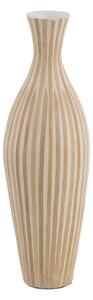 Vase White Beige Bamboo 20 x 20 x 64 cm