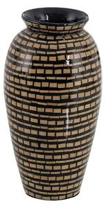 Vase Black Beige Bamboo 21 x 21 x 40 cm