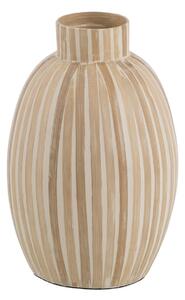 Vase White Beige Bamboo 24 x 24 x 37 cm