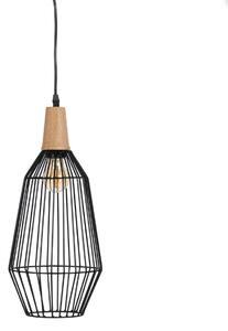 Ceiling Light Black Natural Wood Iron 220-240 V 20 x 19,5 cm