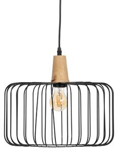 Ceiling Light Black Natural Wood Iron 220-240 V 35 x 35 cm