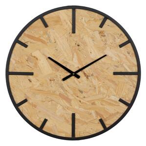 Wall Clock Black Natural PVC Iron MDF Wood 60 x 4,5 x 60 cm