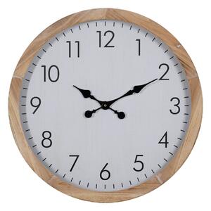 Wall Clock White Wood 60 x 60 x 6,5 cm