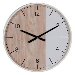 Wall Clock White Natural Wood 60 x 60 x 5,5 cm