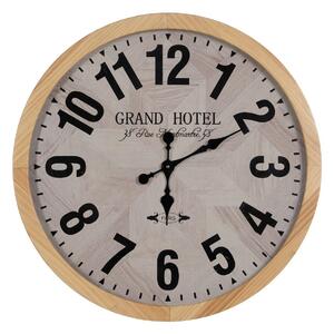 Wall Clock White Natural Wood Crystal 76 x 76 x 6 cm