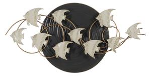 Wall Decoration White Black Iron Fish 119,4 x 7 x 59,7 cm