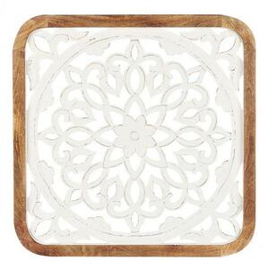 Wall Decoration White Brown Mango wood Mandala 90 x 90 x 3 cm