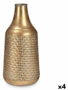 Vase Golden Metal 21 x 44 x 21 cm (4 Units) With relief