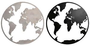 Wall Decoration Home ESPRIT White Black World Map Loft 100 x 1 x 100 cm (2 Units)