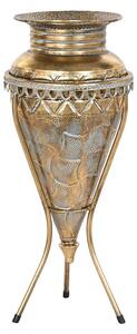 Vase Home ESPRIT Golden Metal 24 x 24 x 57 cm