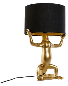 Desk lamp Home ESPRIT Black Golden Resin 50 W 220 V 31 x 28 x 50 cm (2 Units)