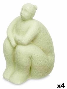 Decorative Figure Green Dolomite 18 x 30 x 19 cm (4 Units) Lady Sitting