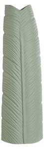 Vase Home ESPRIT Green Stoneware Tropical Leaf of a plant 33 x 10 x 70 cm