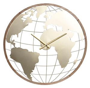 Wall Clock Home ESPRIT Black Wood Metal World Map Vintage 60 x 4,5 x 60 cm