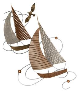 Wall Decoration Home ESPRIT Brown Golden Yachts 42,5 x 4 x 77,5 cm