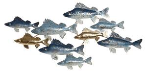 Wall Decoration Home ESPRIT Blue Golden Mediterranean Fish 118 x 6,5 x 58 cm