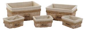 Basket set Home ESPRIT Brown Natural 48 x 40 x 22 cm (5 Pieces)