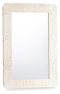 Wall mirror White Brown Mango wood Curve 90 x 60 x 2 cm