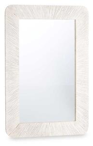 Wall mirror White Brown Mango wood Stripes 90 x 60 x 2 cm