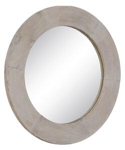 Wall mirror White Natural Crystal Mango wood MDF Wood Vertical Circular 61 x 2,5 x 61 cm