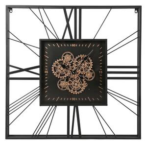 Wall Clock Home ESPRIT Black Golden Metal Crystal 80 x 8 x 80 cm