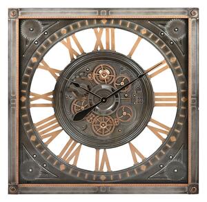 Wall Clock Home ESPRIT Grey Golden Silver Crystal Iron 80 x 10 x 80 cm