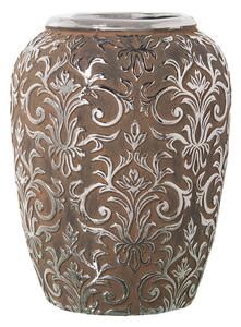 Vase Alexandra House Living Silver Ceramic Aged finish 27 x 27 x 37 cm