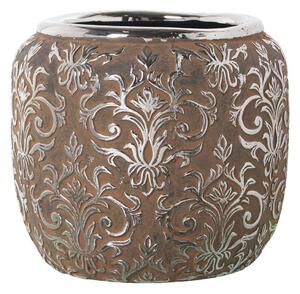 Vase Alexandra House Living Silver Ceramic Aged finish 27 x 27 x 25 cm