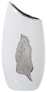 Vase Alexandra House Living White Silver Ceramic 12 x 18 x 36 cm