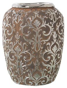 Vase Alexandra House Living Silver Ceramic Aged finish 27 x 27 x 36 cm