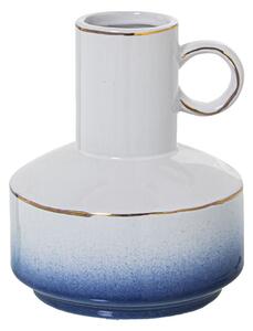 Vase Alexandra House Living Blue White Ceramic 14 x 14 x 18 cm With handle