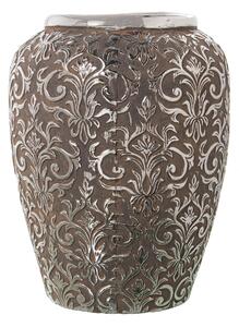 Vase Alexandra House Living Silver Ceramic Aged finish 21 x 22 x 28 cm