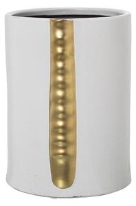 Vase Alexandra House Living White Golden Ceramic 17 x 17 x 23 cm