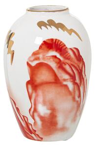 Vase Alexandra House Living White Golden Ceramic 14 x 14 x 19 cm