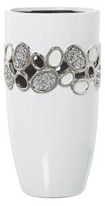 Vase Alexandra House Living White Silver Ceramic 15 x 15 x 27 cm