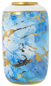 Vase Alexandra House Living Blue White Golden Ceramic 18 x 18 x 30 cm