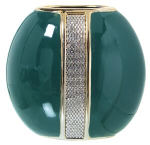 Vase Alexandra House Living Golden Silver Dark green Ceramic Shiny 13 x 23 x 22 cm